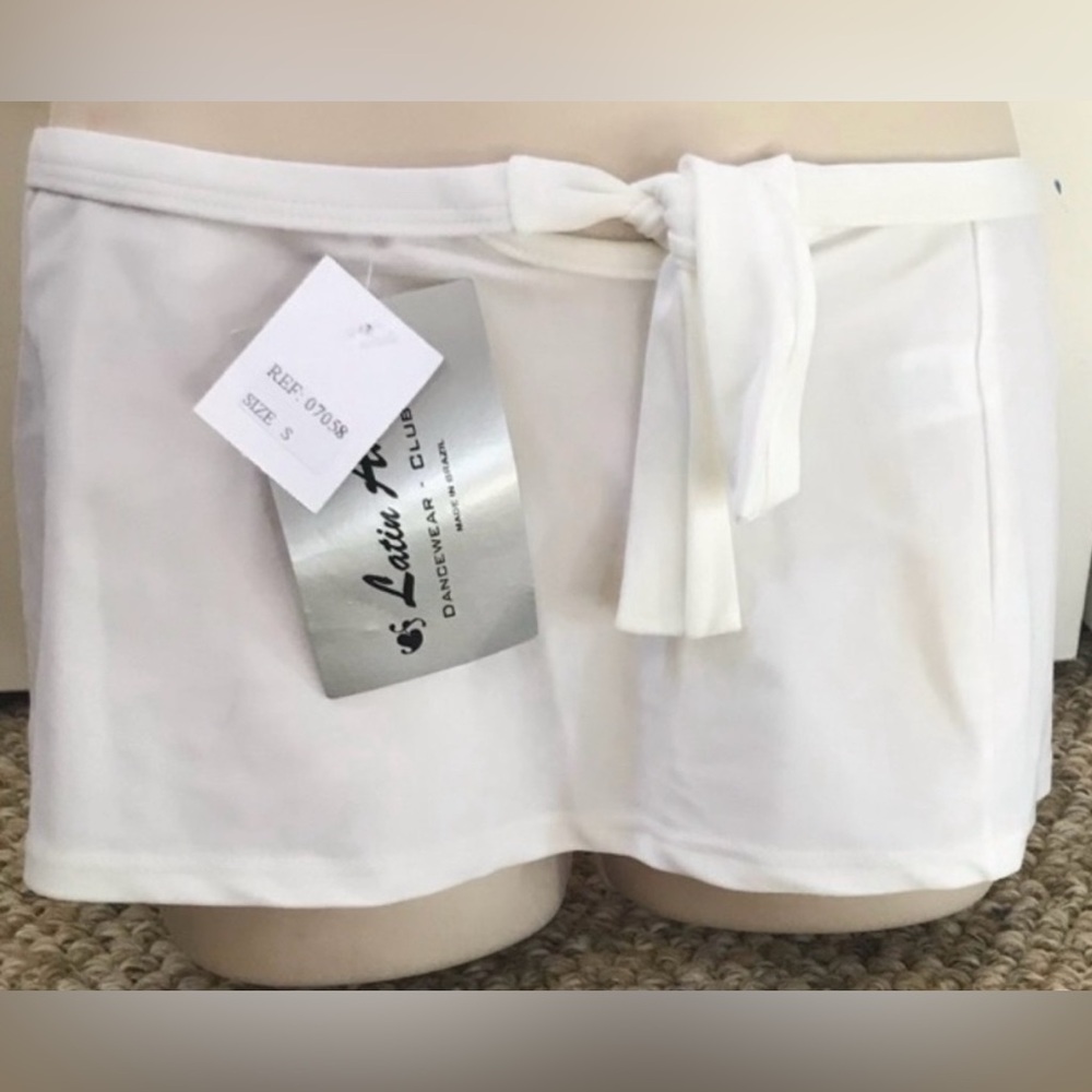 NWT - Latin Angel Keyhole White Mini Dance Club Skirt